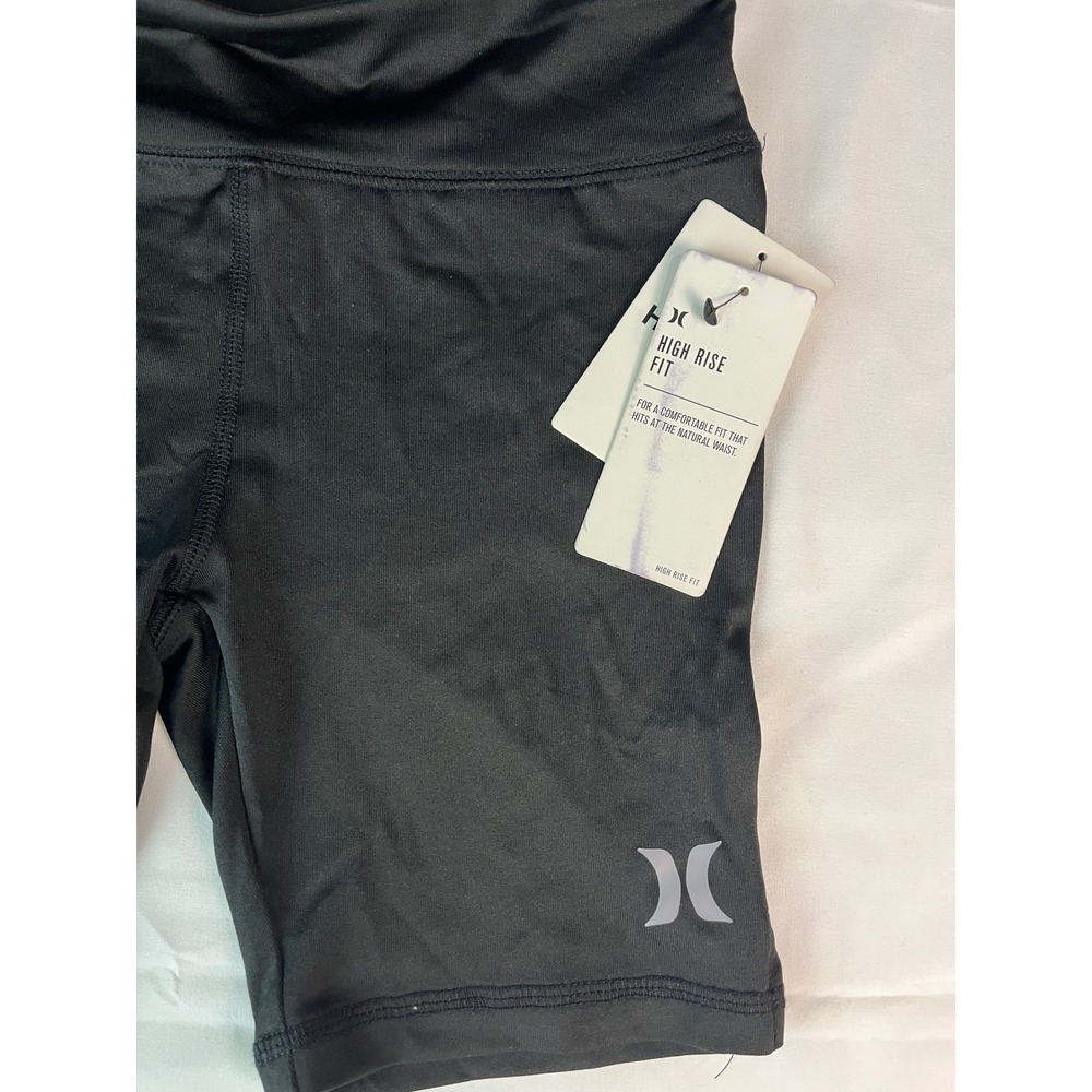 Hurley‎ Girl's Youth High Rise Fit Bike Shorts Athletic Black NWT